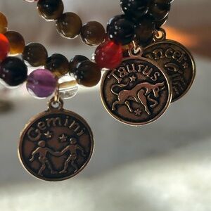 Zodiac Charm Beaded Bracelet